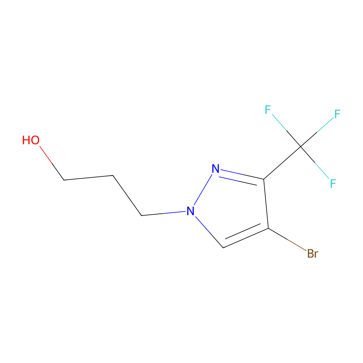 3-[4-Bromo-3-(trifluoromethyl)pyrazol-1-yl]propan-1-ol molecular structure, CAS 1006479-92-0