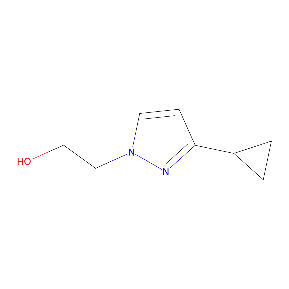 2-(3-cyclopropyl-1H-pyrazol-1-yl)ethanol molecular structure, CAS 1006479-99-7
