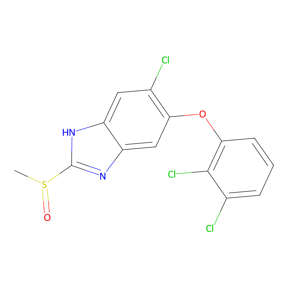 Triclabendazole sulfoxide molecular structure, CAS 100648-13-3