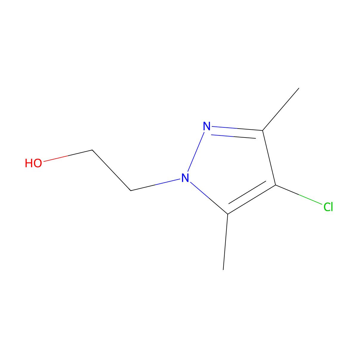 2-(4-chloro-3,5-dimethyl-1H-pyrazol-1-yl)ethan-1-ol molecular structure, CAS 1006480-06-3