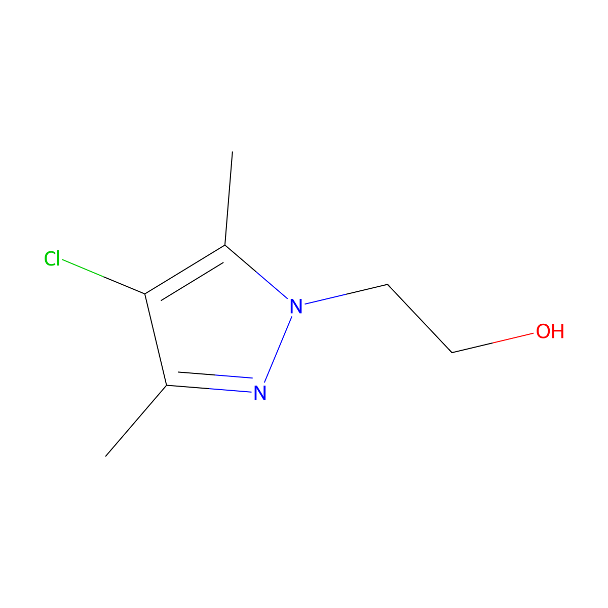 2-(4-chloro-3,5-dimethyl-1H-pyrazol-1-yl)ethan-1-ol molecular structure, CAS 1006480-06-3