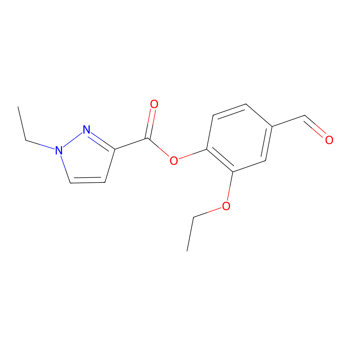 2-Ethoxy-4-formylphenyl 1-ethyl-1H-pyrazole-3-carboxylate molecular structure, CAS 1006480-56-3