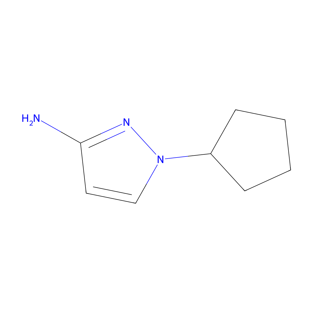 1-cyclopentyl-1H-pyrazol-3-amine molecular structure, CAS 1006481-35-1