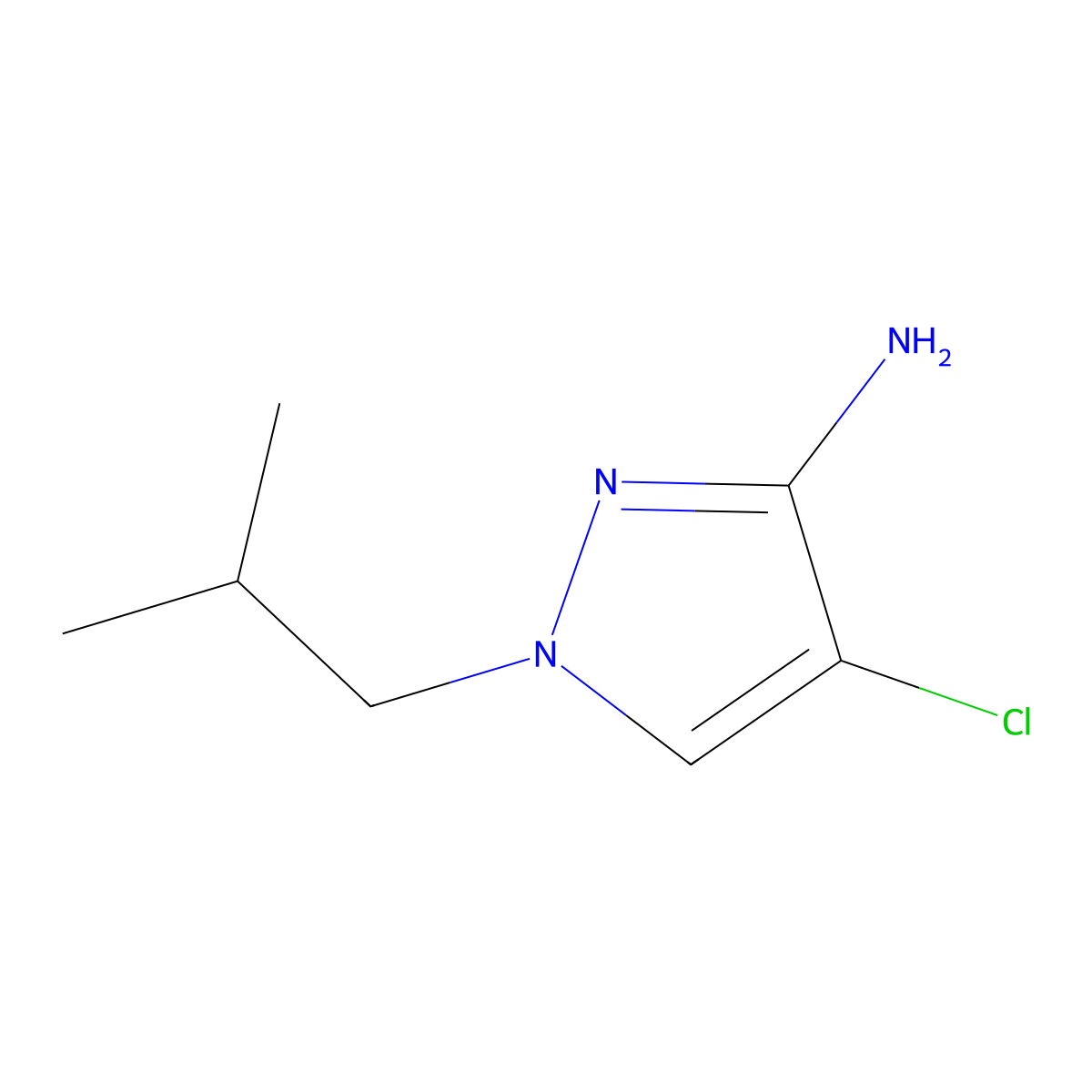 4-Chloro-1-isobutyl-1H-pyrazol-3-amine molecular structure, CAS 1006481-40-8