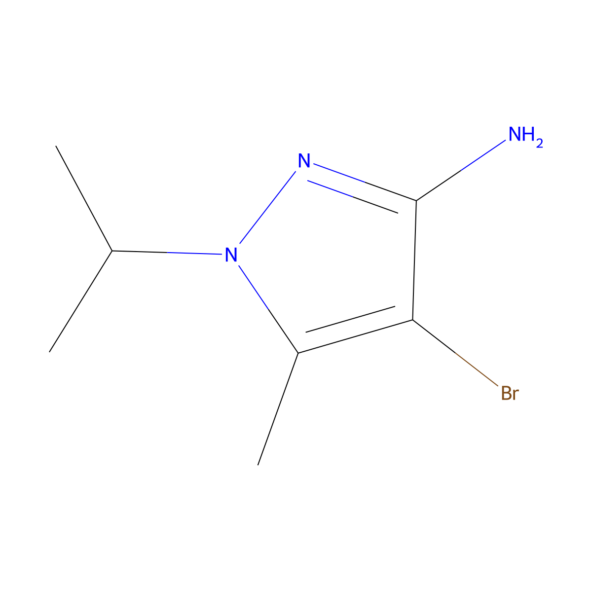 4-Bromo-1-isopropyl-5-methyl-1H-pyrazol-3-amine molecular structure, CAS 1006481-73-7