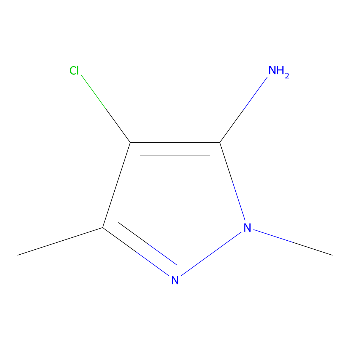 4-Chloro-1,3-dimethyl-1H-pyrazol-5-amine molecular structure, CAS 1006481-77-1