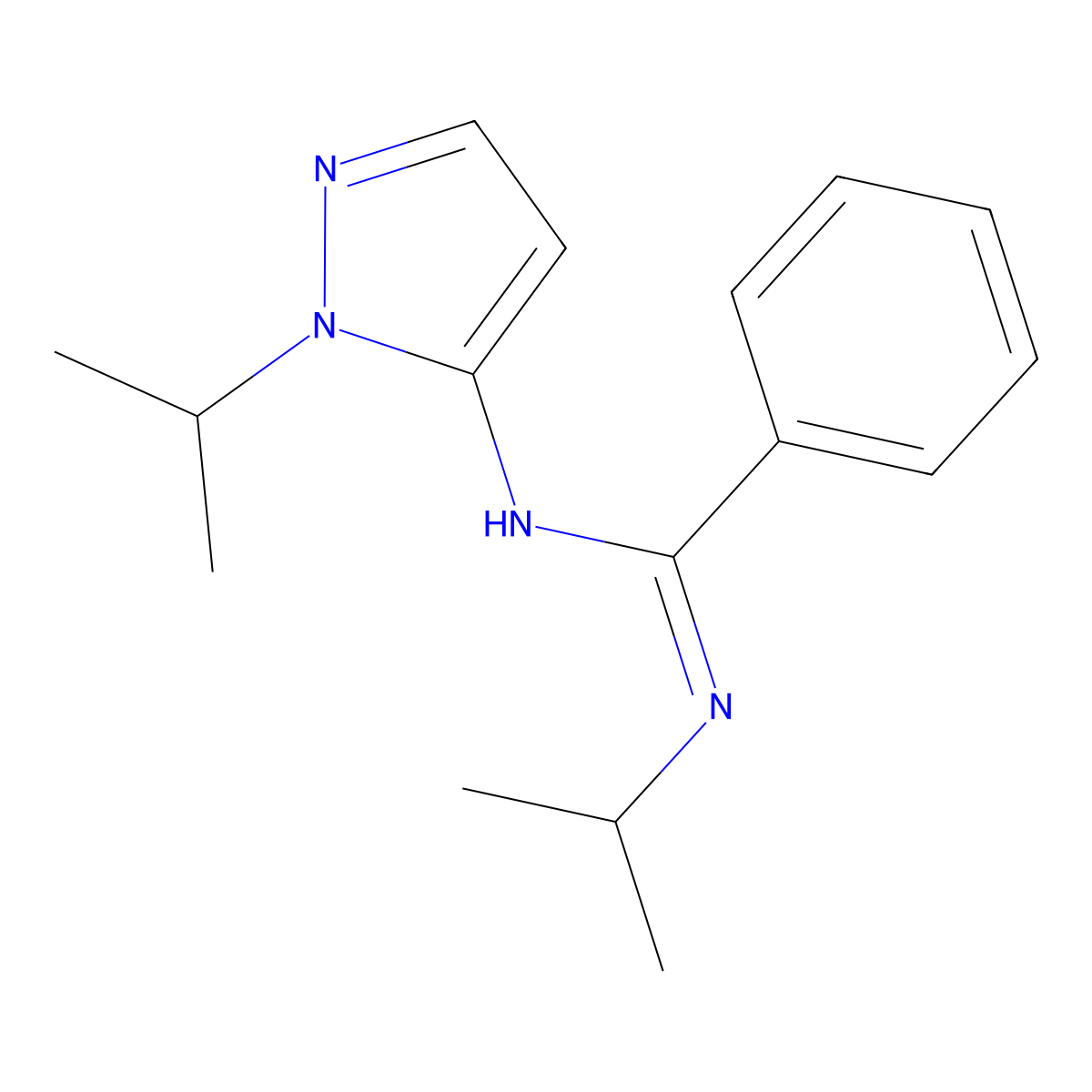 N-(propan-2-yl)-N'-[1-(propan-2-yl)-1H-pyrazol-5-yl]benzenecarboximidamide molecular structure, CAS 1006482-12-7