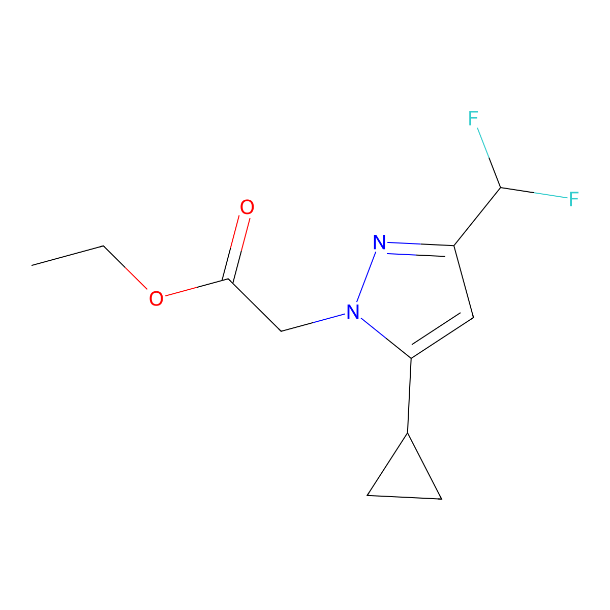 ethyl [5-cyclopropyl-3-(difluoromethyl)-1H-pyrazol-1-yl]acetate molecular structure, CAS 1006482-24-1