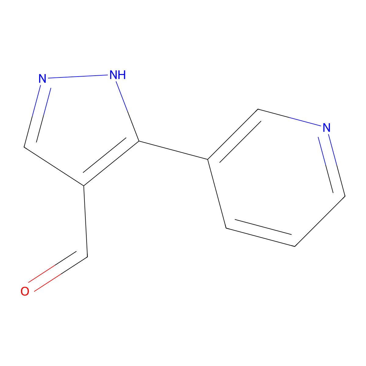 3-(pyridin-3-yl)-1H-pyrazole-4-carbaldehyde molecular structure, CAS 1006482-43-4