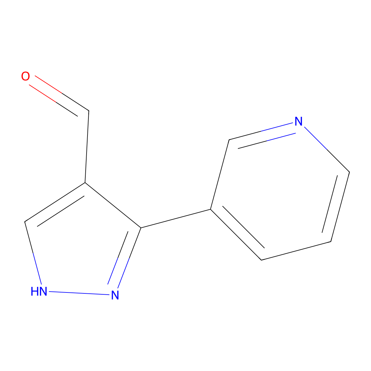 3-(pyridin-3-yl)-1H-pyrazole-4-carbaldehyde molecular structure, CAS 1006482-43-4