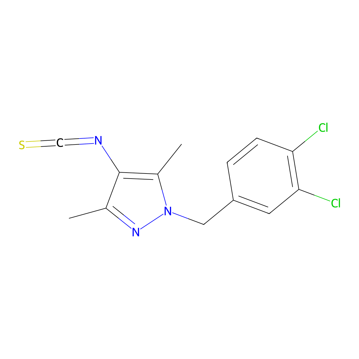1-(3,4-dichlorobenzyl)-4-isothiocyanato-3,5-dimethyl-1H-pyrazole molecular structure, CAS 1006482-53-6