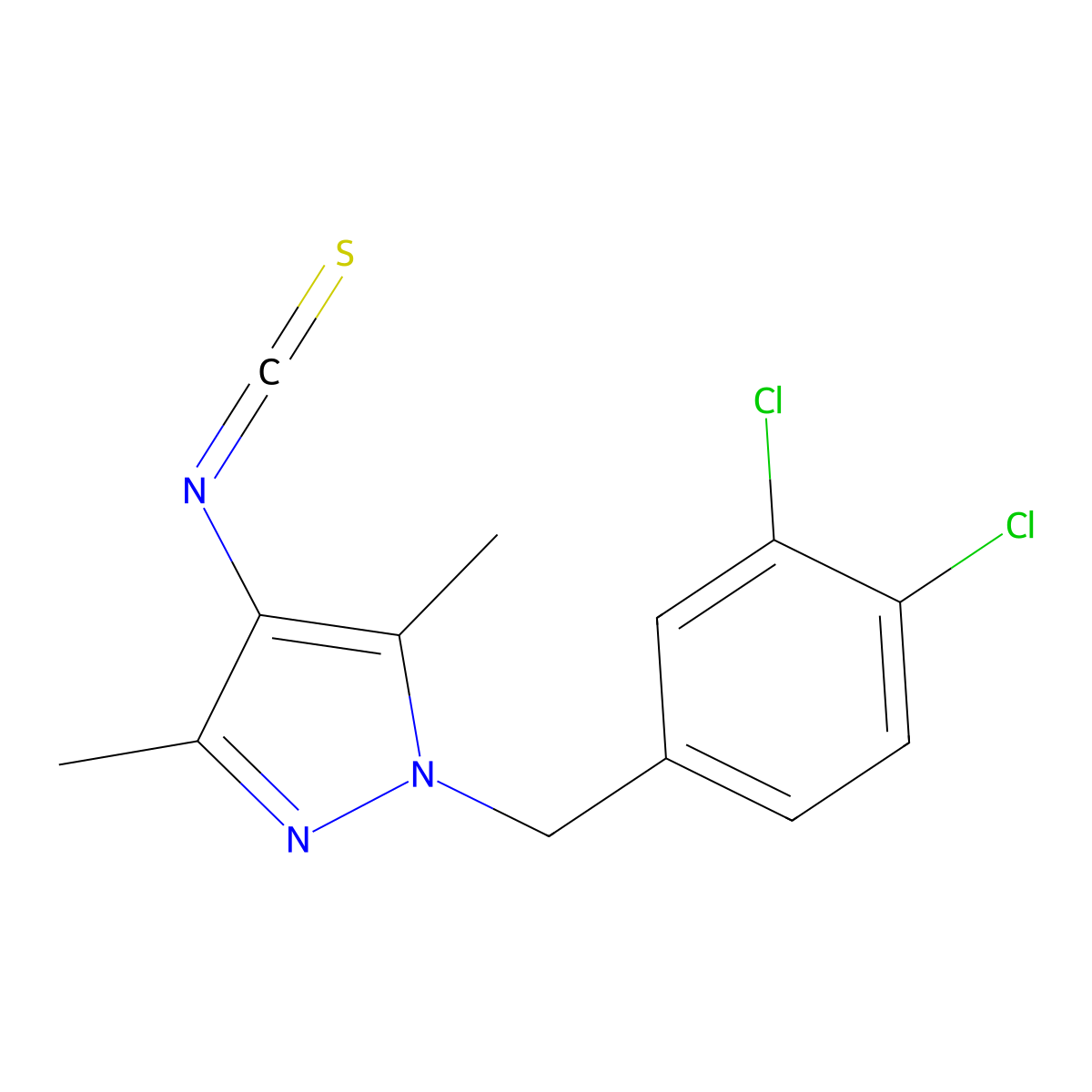 1-(3,4-dichlorobenzyl)-4-isothiocyanato-3,5-dimethyl-1H-pyrazole molecular structure, CAS 1006482-53-6