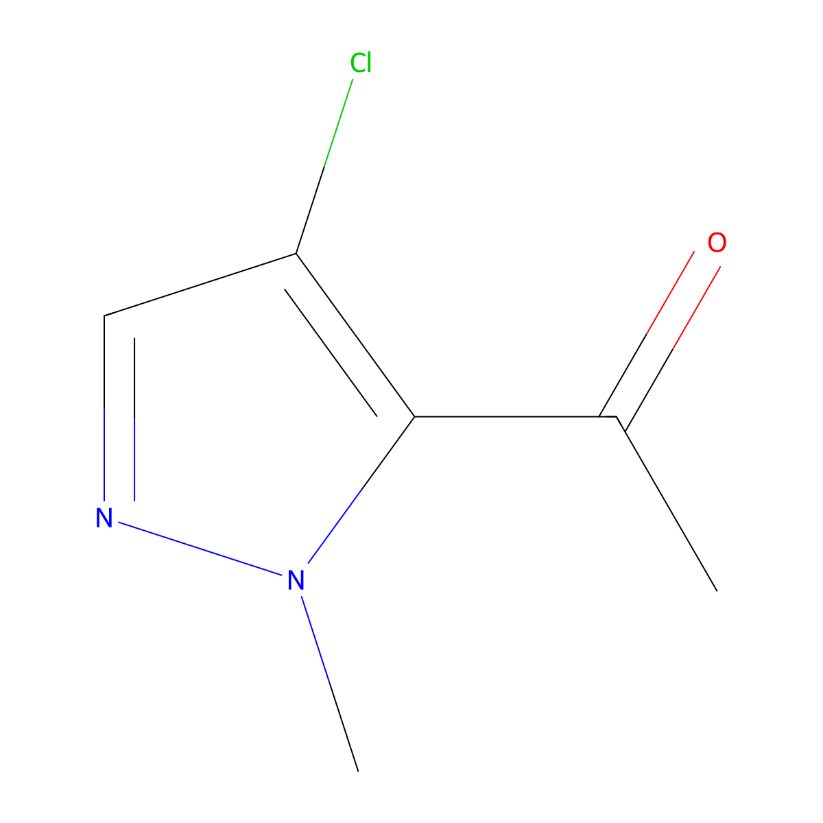 1-(4-chloro-1-methyl-1H-pyrazol-5-yl)ethanone molecular structure, CAS 1006482-78-5