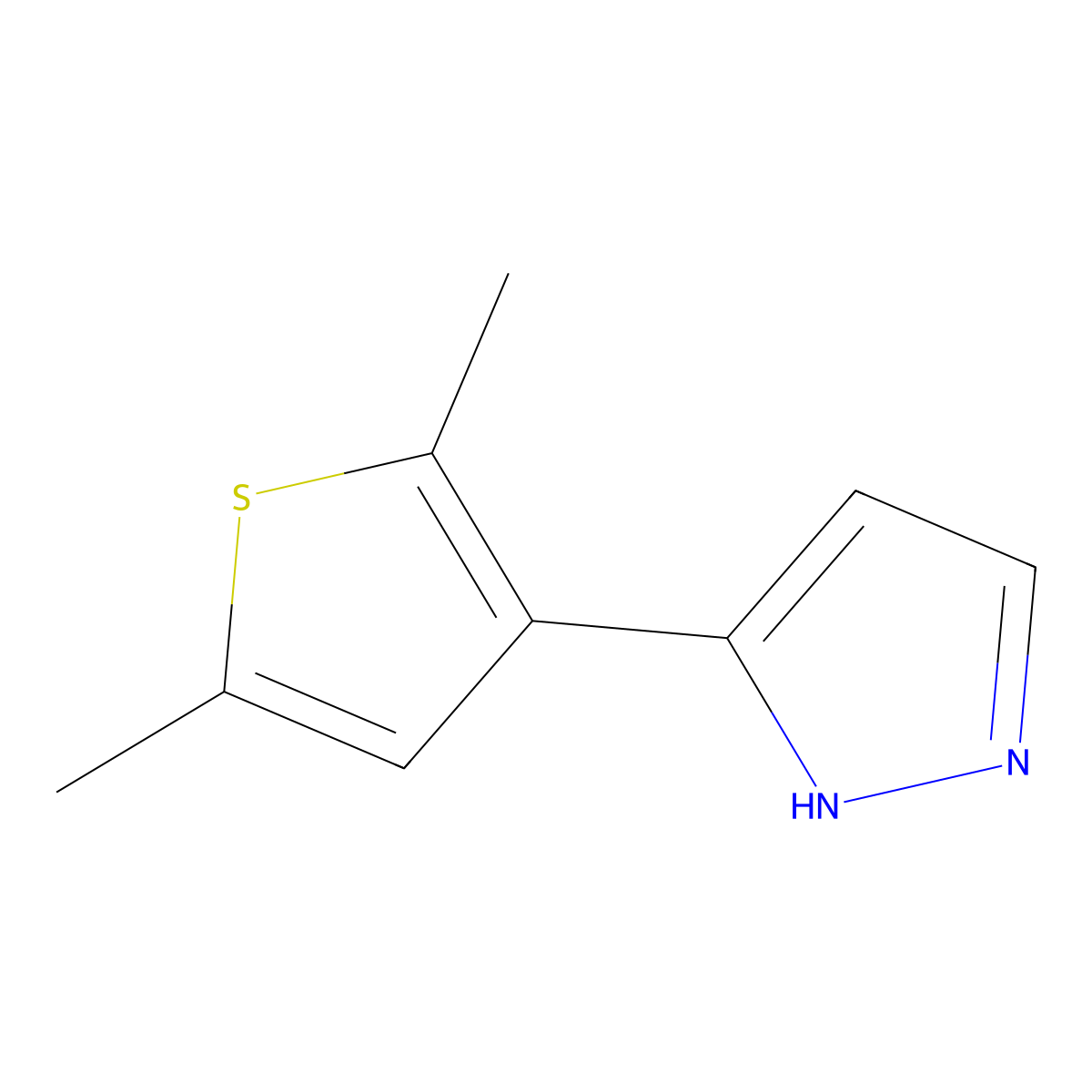 3-(2,5-dimethyl-3-thienyl)-1H-pyrazole molecular structure, CAS 1006482-98-9