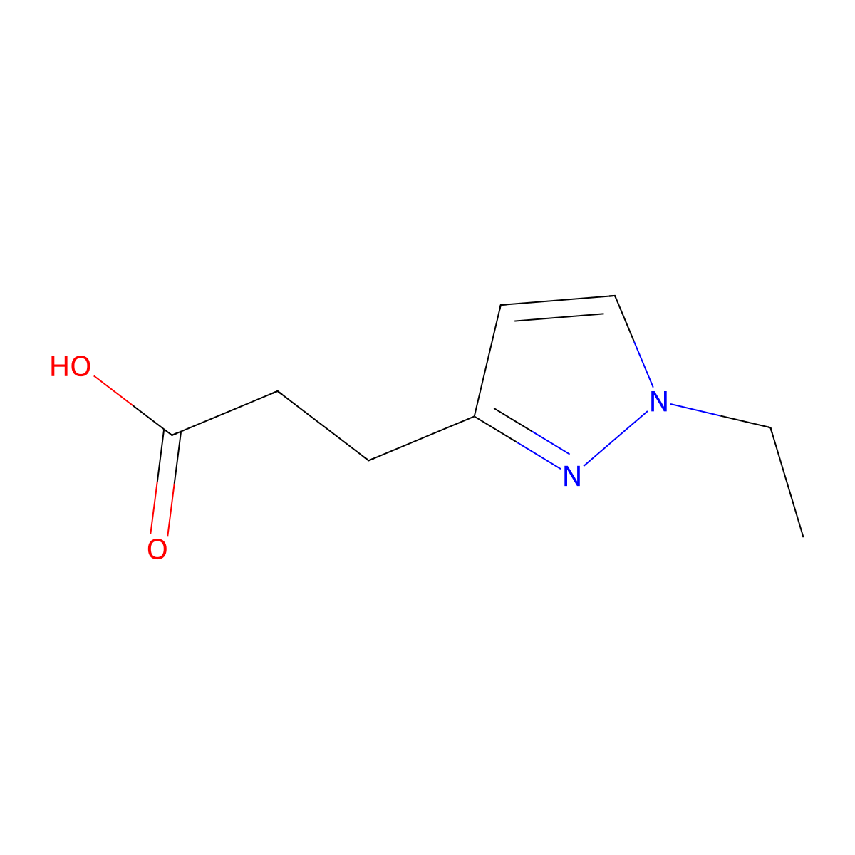 3-(1-ethyl-1H-pyrazol-3-yl)propanoic acid molecular structure, CAS 1006483-09-5