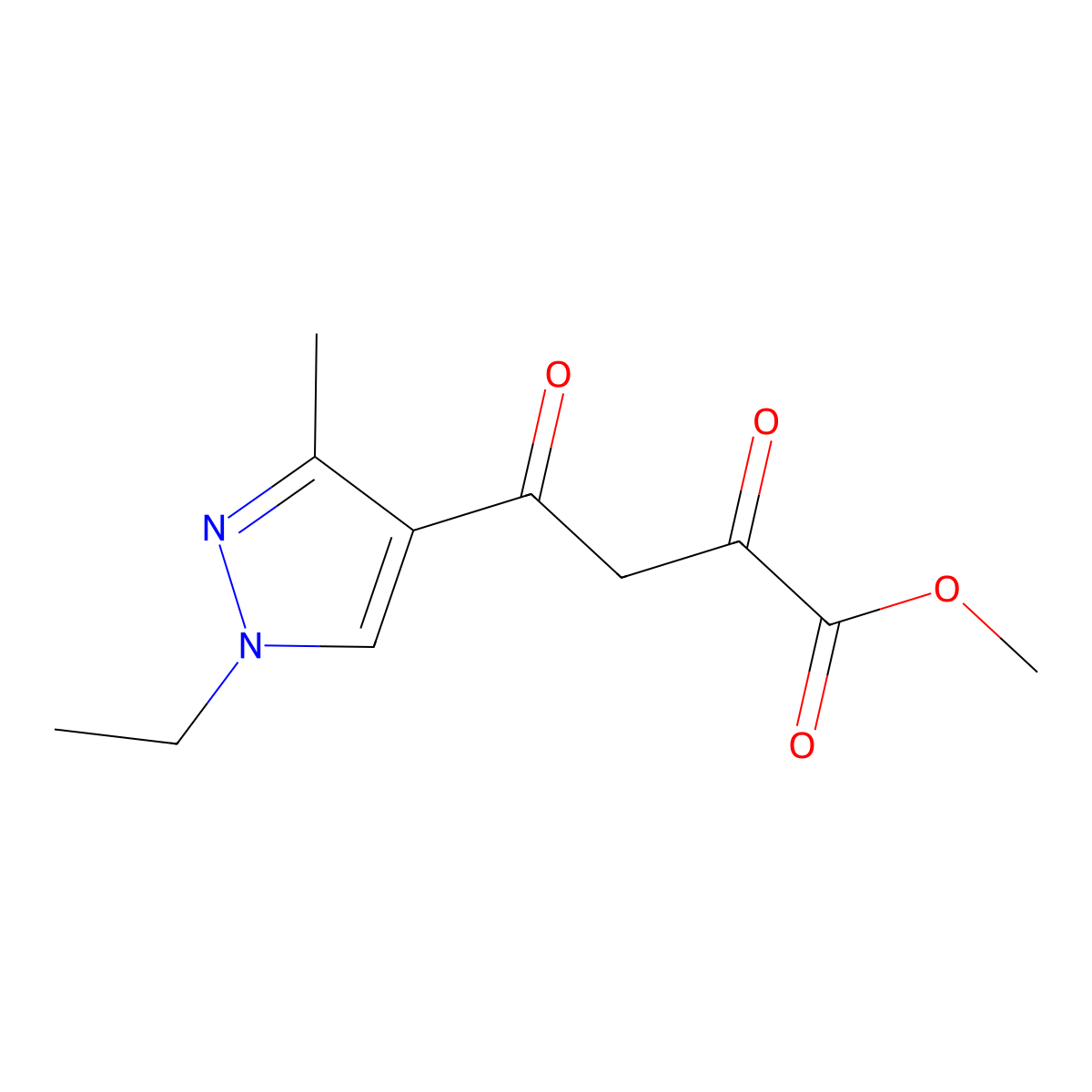 methyl 4-(1-ethyl-3-methyl-1H-pyrazol-4-yl)-2,4-dioxobutanoate molecular structure, CAS 1006483-26-6