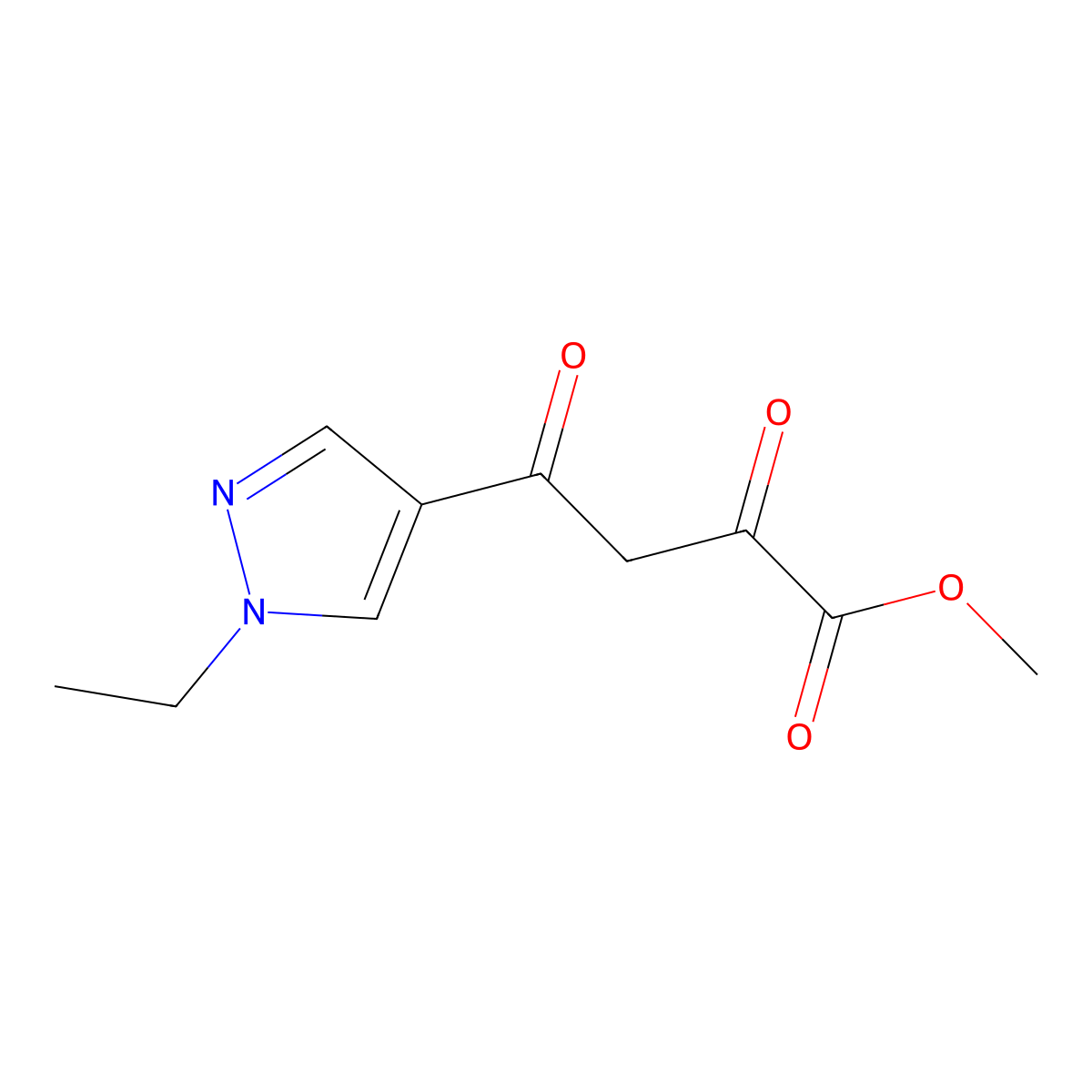 methyl 4-(1-ethyl-1H-pyrazol-4-yl)-2,4-dioxobutanoate molecular structure, CAS 1006483-29-9