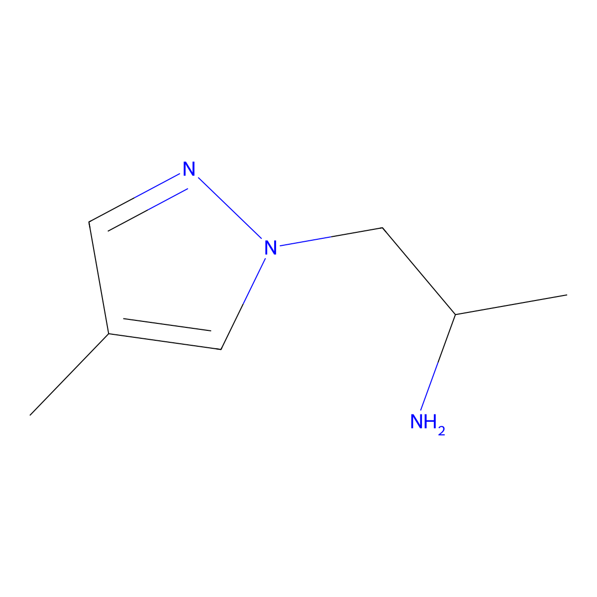 1-(4-methyl-1H-pyrazol-1-yl)propan-2-amine molecular structure, CAS 1006483-34-6