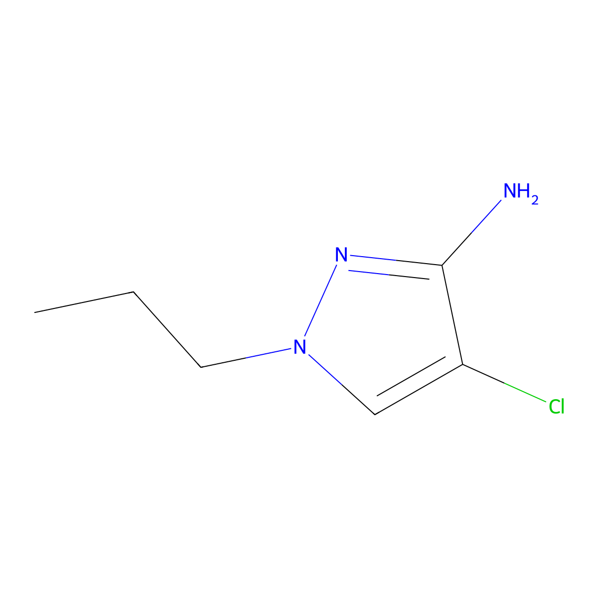 4-Chloro-1-propyl-1H-pyrazol-3-amine molecular structure, CAS 1006483-42-6