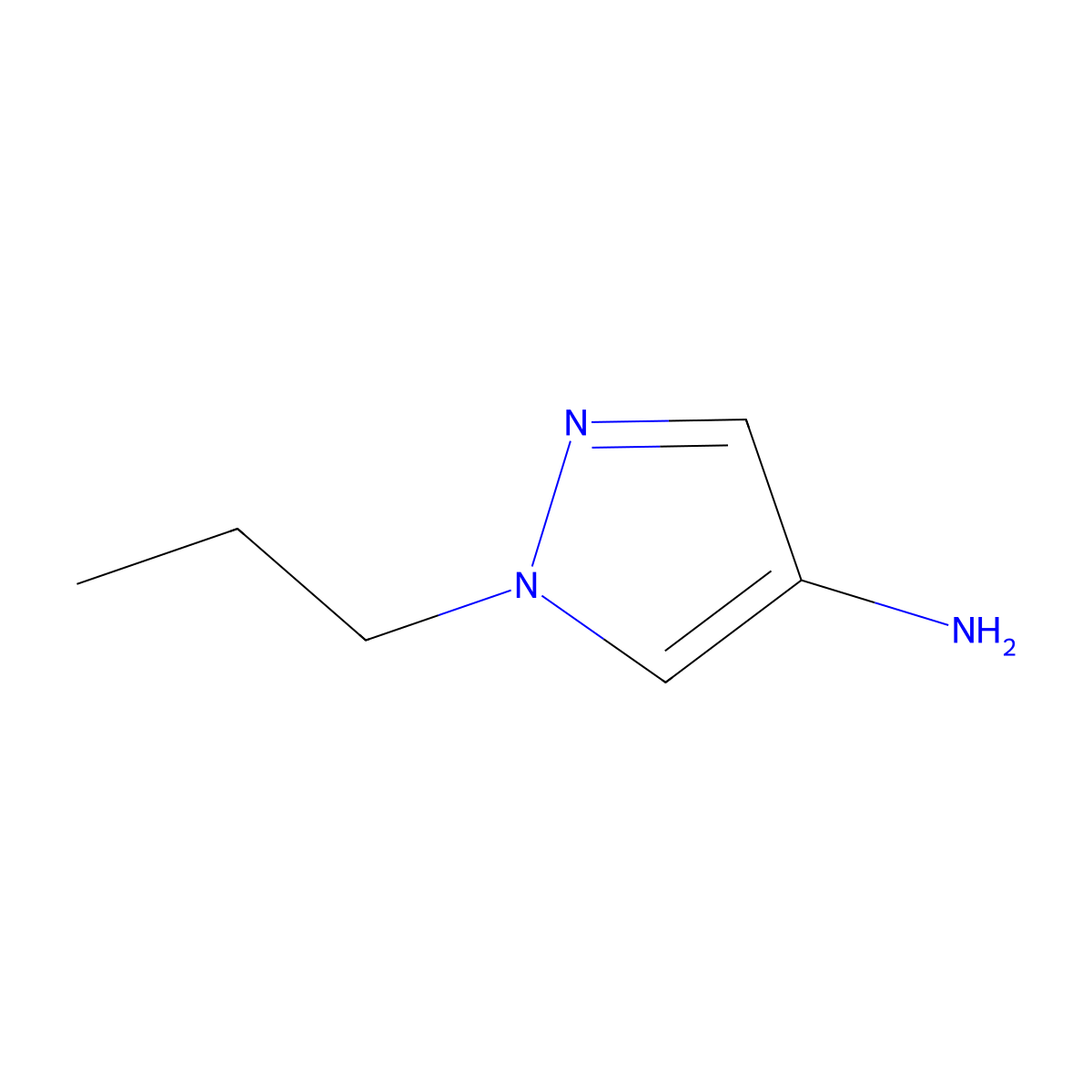 1-propyl-1H-pyrazol-4-amine molecular structure, CAS 1006483-43-7