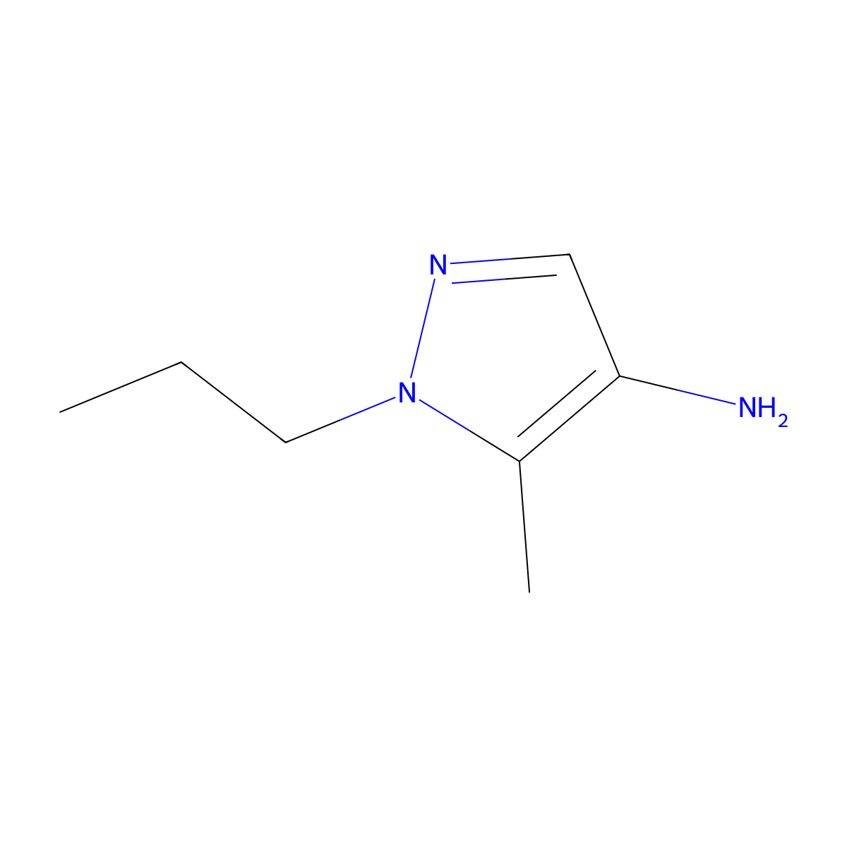 5-methyl-1-propyl-1H-pyrazol-4-amine molecular structure, CAS 1006483-44-8