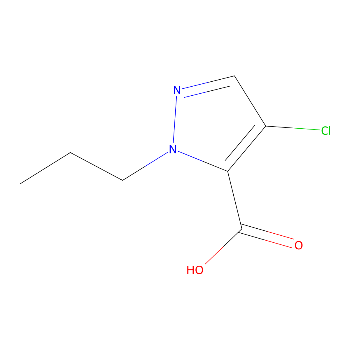 4-Chloro-1-propyl-1H-pyrazole-5-carboxylic acid molecular structure, CAS 1006483-46-0