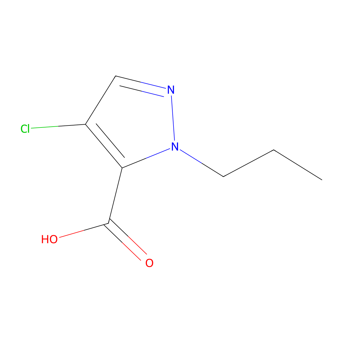 4-Chloro-1-propyl-1H-pyrazole-5-carboxylic acid molecular structure, CAS 1006483-46-0