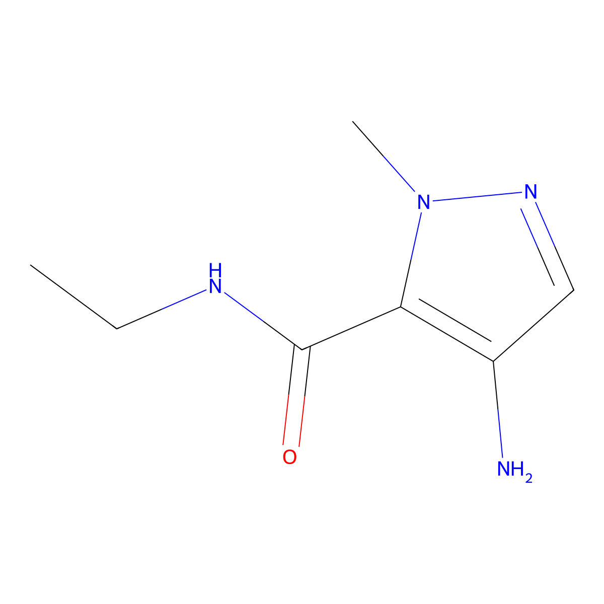 4-Amino-N-ethyl-1-methyl-1H-pyrazole-5-carboxamide molecular structure, CAS 1006483-54-0