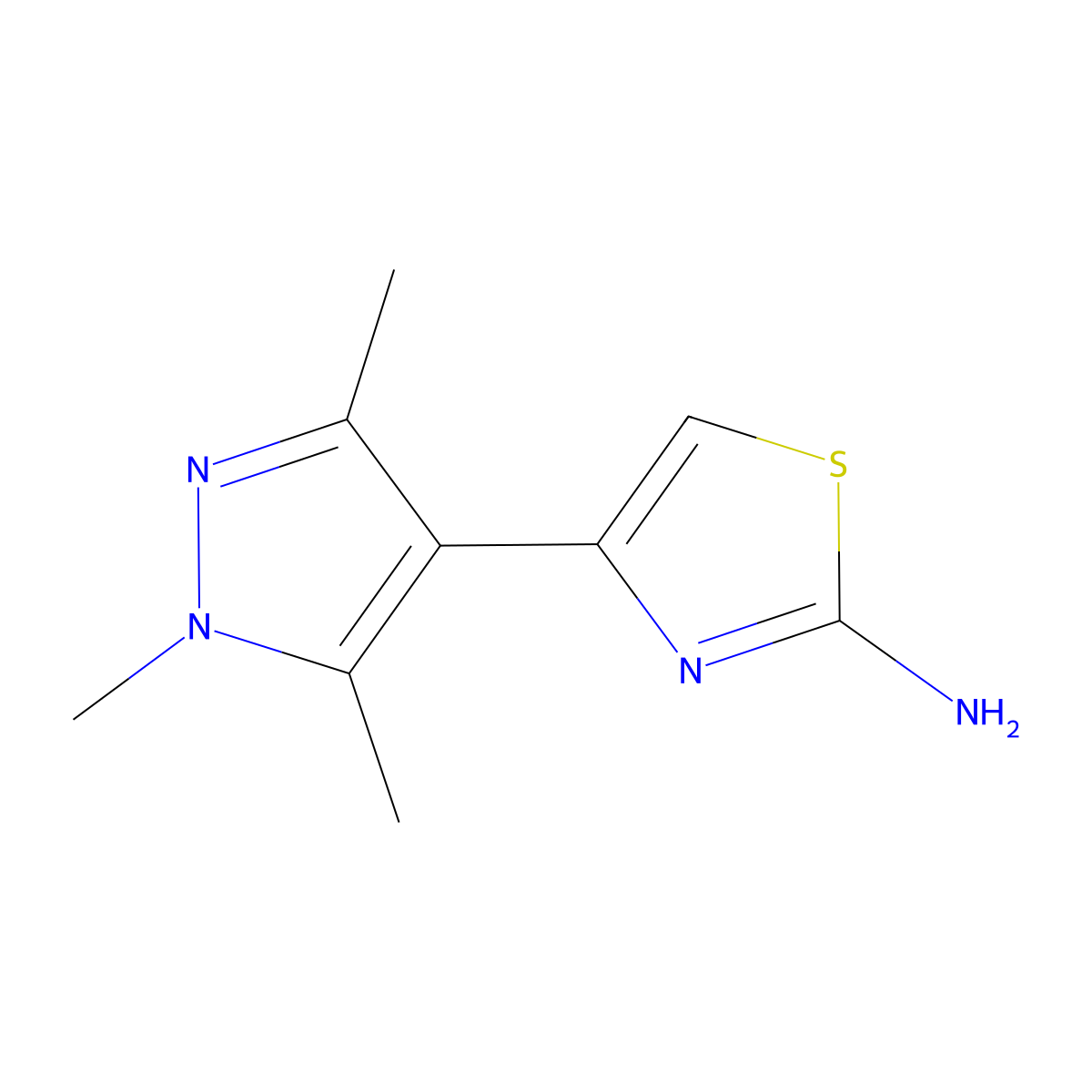 4-(Trimethyl-1h-pyrazol-4-yl)-1,3-thiazol-2-amine molecular structure, CAS 1006483-60-8