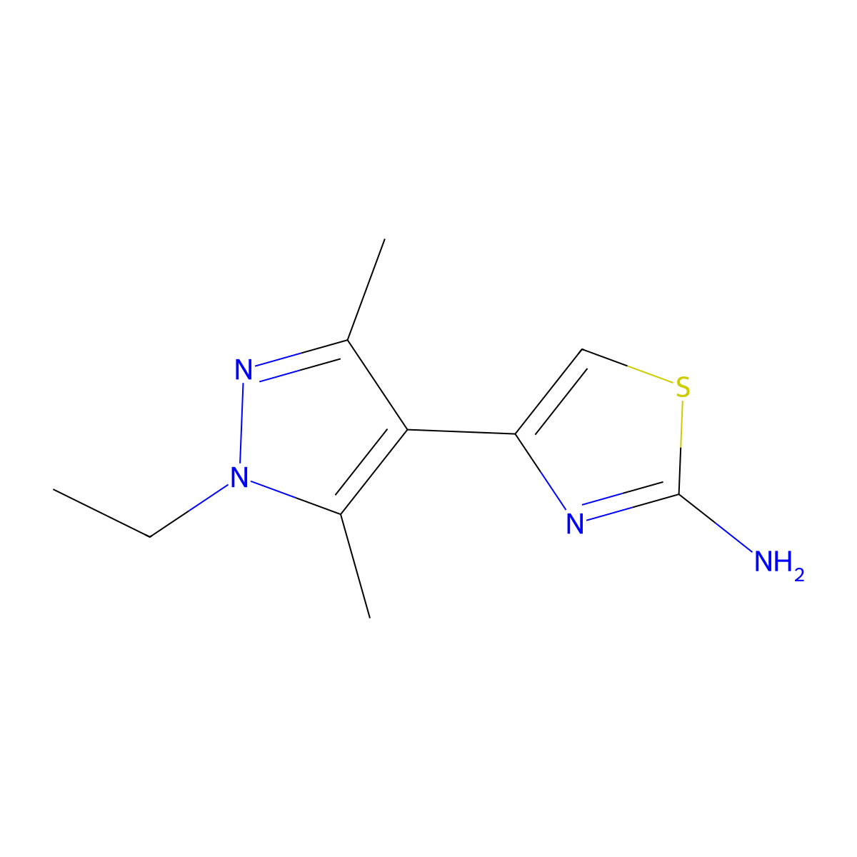 4-(1-Ethyl-3,5-dimethyl-1H-pyrazol-4-YL)-1,3-thiazol-2-amine molecular structure, CAS 1006483-62-0