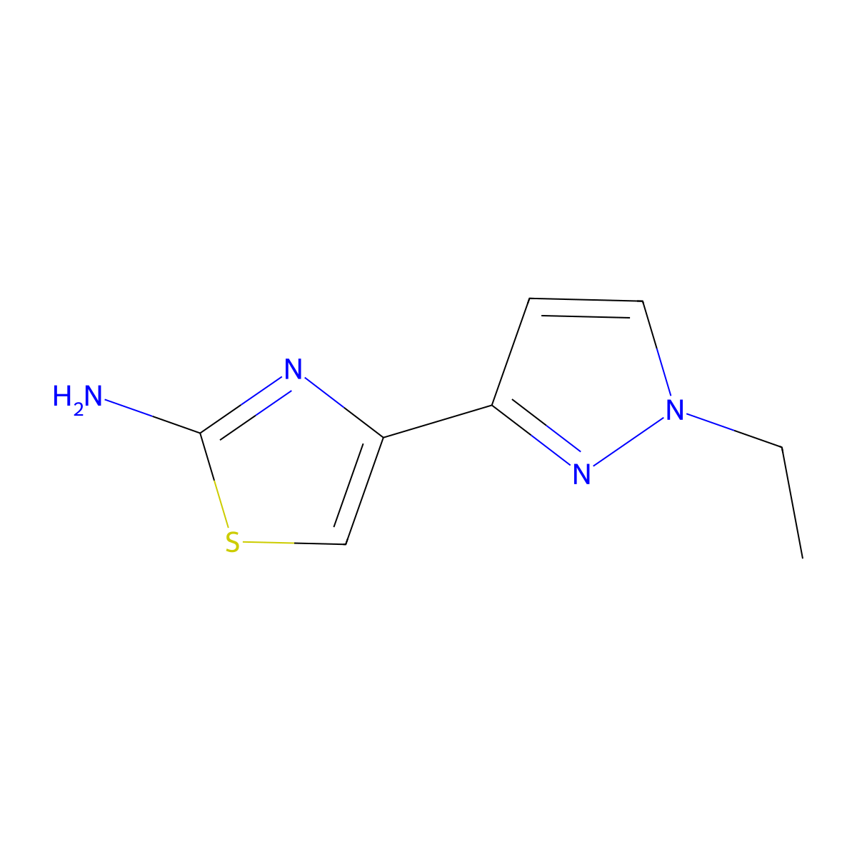 4-(1-Ethyl-1H-pyrazol-3-YL)-1,3-thiazol-2-amine molecular structure, CAS 1006483-69-7