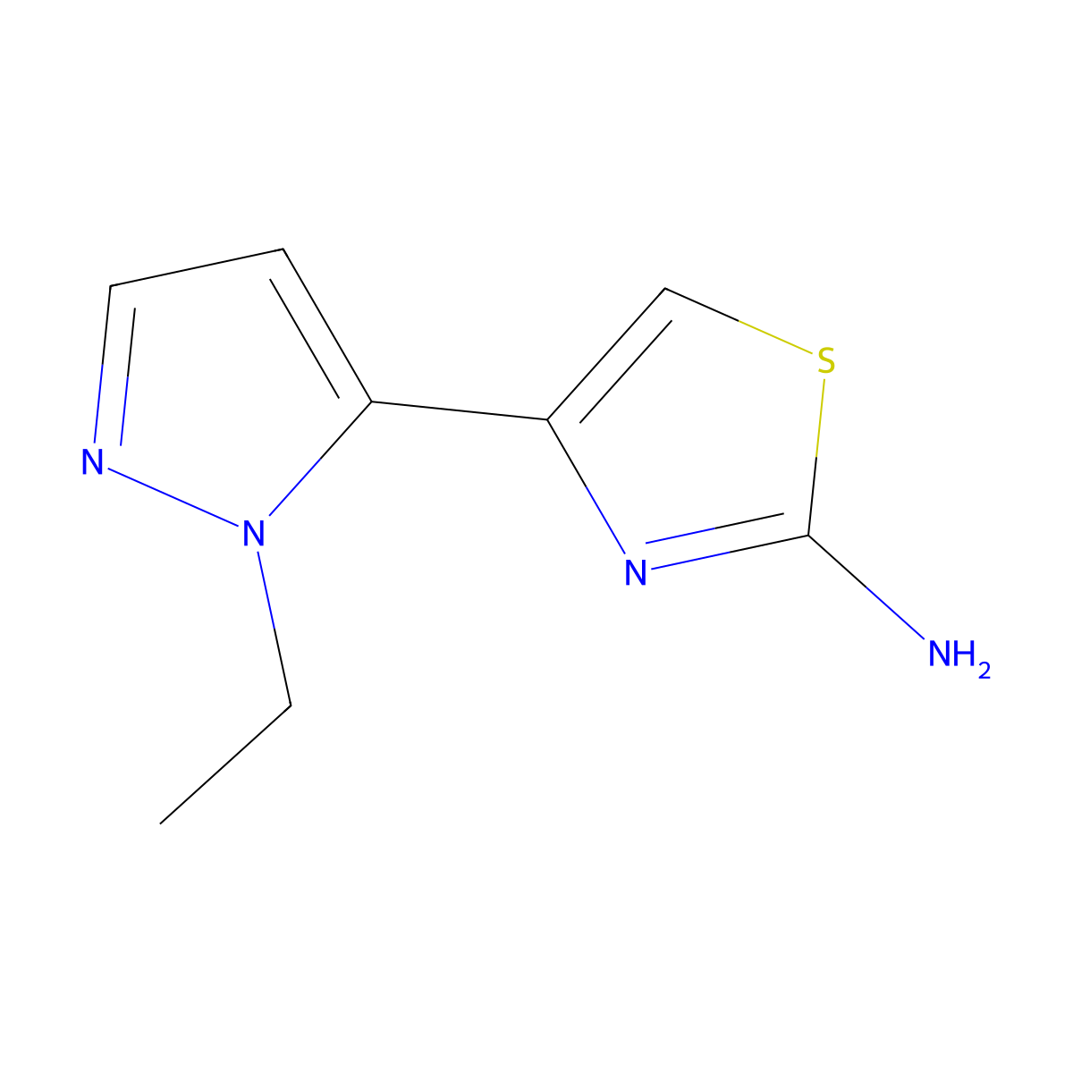 4-(1-Ethyl-1H-pyrazol-5-YL)-1,3-thiazol-2-amine molecular structure, CAS 1006483-72-2