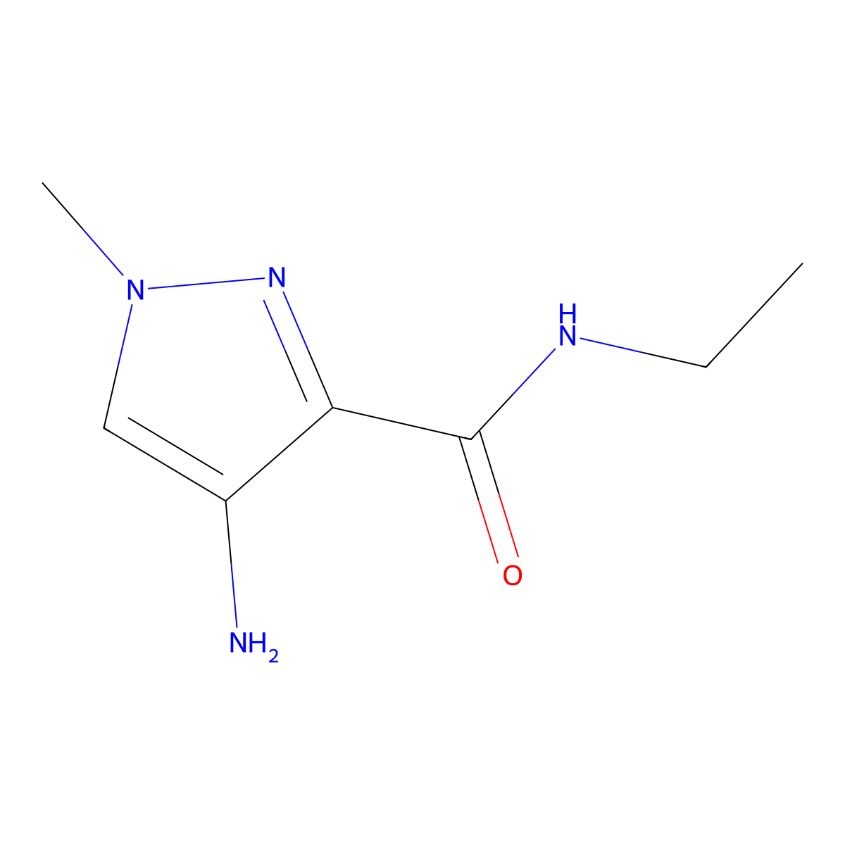4-Amino-N-ethyl-1-methyl-1H-pyrazole-3-carboxamide molecular structure, CAS 1006484-06-5