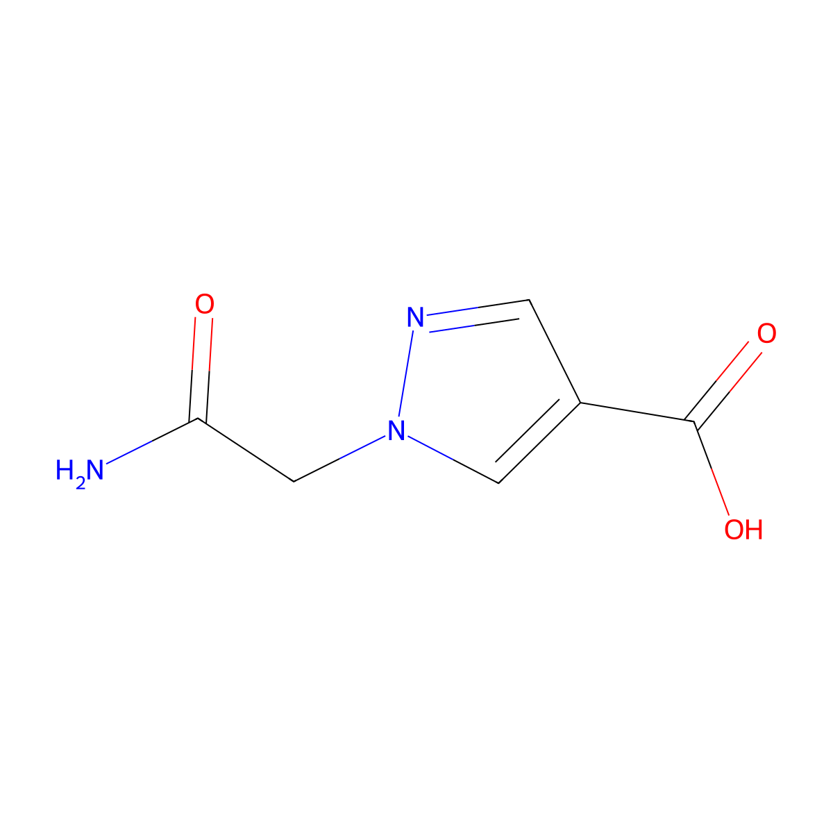 1-Carbamoylmethyl-1H-pyrazole-4-carboxylic acid molecular structure, CAS 1006484-34-9