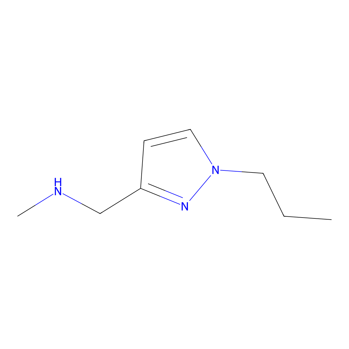 N-Methyl-N-[(1-propyl-1H-pyrazol-3-YL)methyl]amine molecular structure, CAS 1006484-53-2