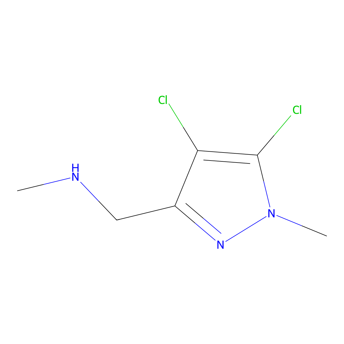 N-[(4,5-Dichloro-1-methyl-1H-pyrazol-3-YL)methyl]-N-methylamine molecular structure, CAS 1006485-34-2