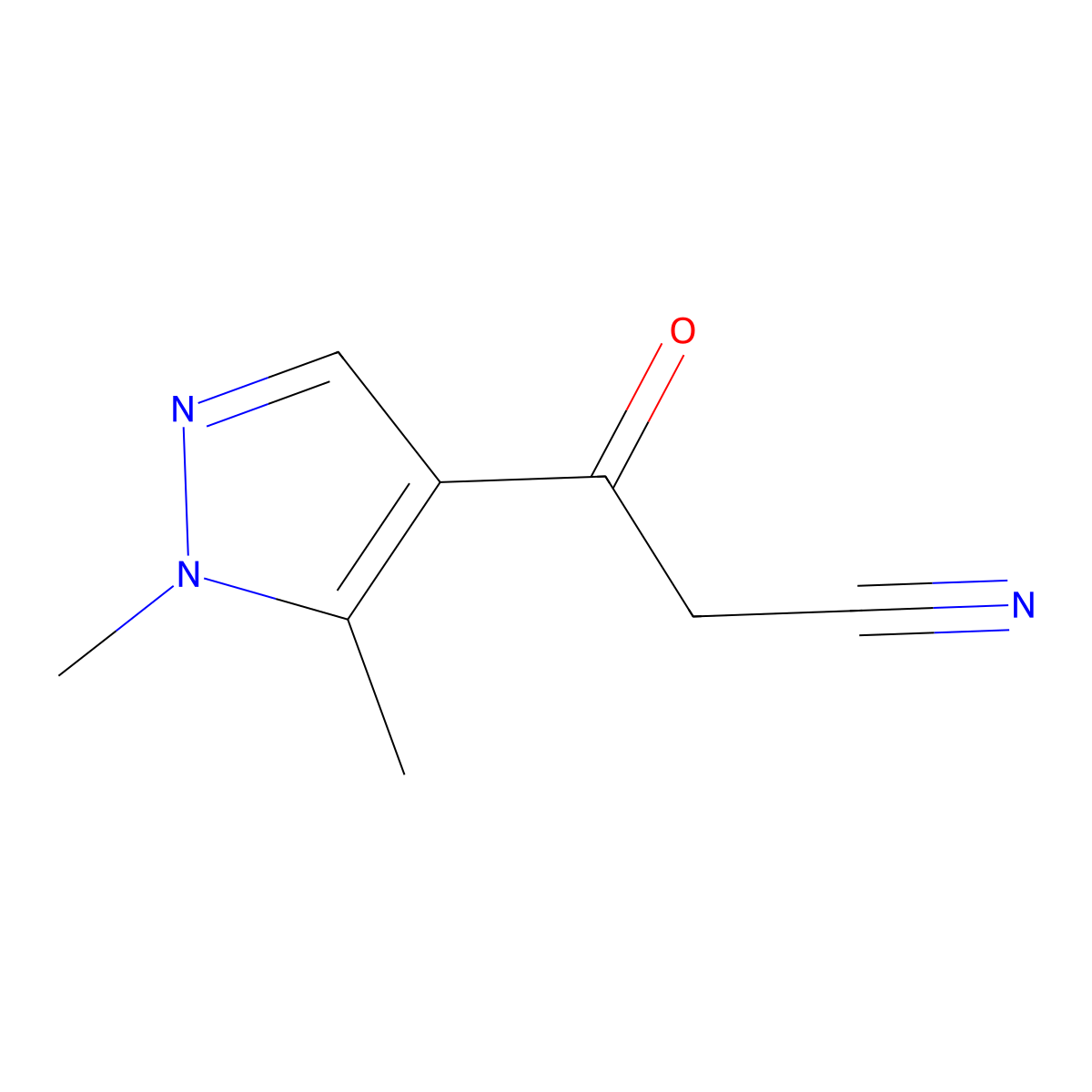 3-(1,5-Dimethyl-1H-pyrazol-4-YL)-3-oxopropanenitrile molecular structure, CAS 1006485-37-5