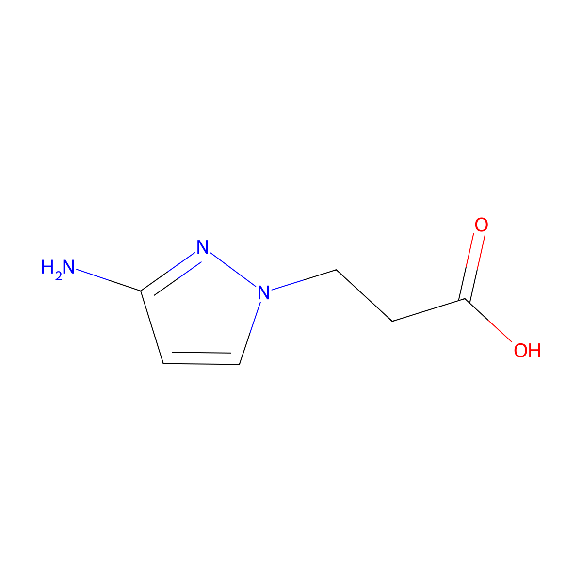 3-(3-amino-1H-pyrazol-1-yl)propanoic acid molecular structure, CAS 1006486-03-8