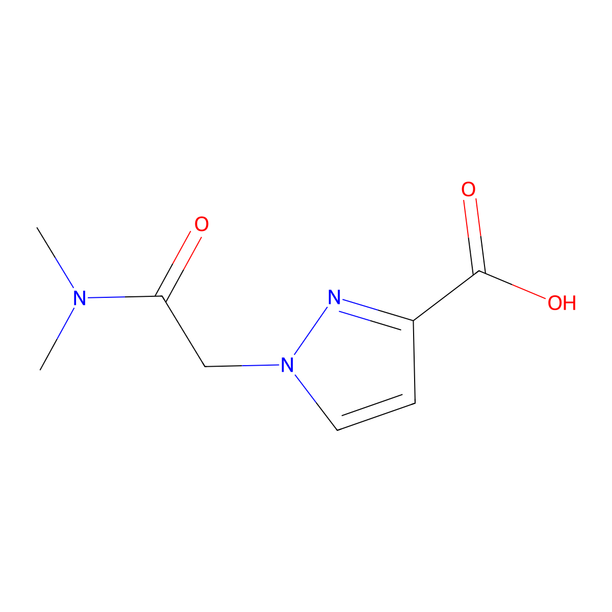 1-[2-(Dimethylamino)-2-oxoethyl]-1H-pyrazole-3-carboxylic acid molecular structure, CAS 1006486-06-1