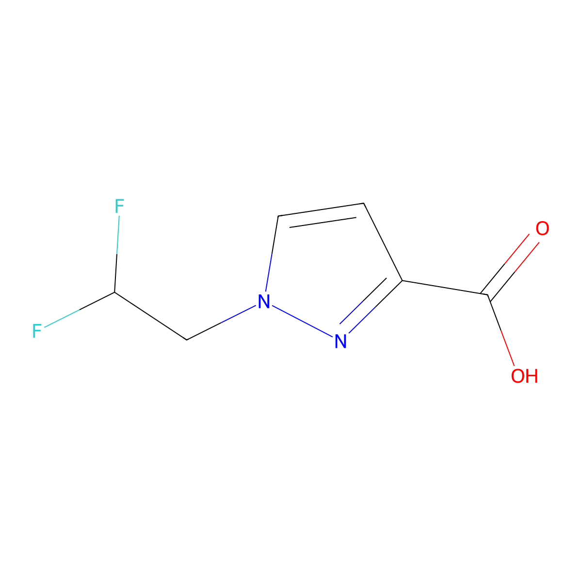 1-(2,2-difluoroethyl)-1H-pyrazole-3-carboxylic acid molecular structure, CAS 1006486-39-0