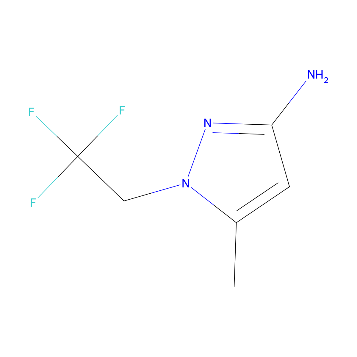 5-methyl-1-(2,2,2-trifluoroethyl)-1H-pyrazol-3-amine molecular structure, CAS 1006486-85-6