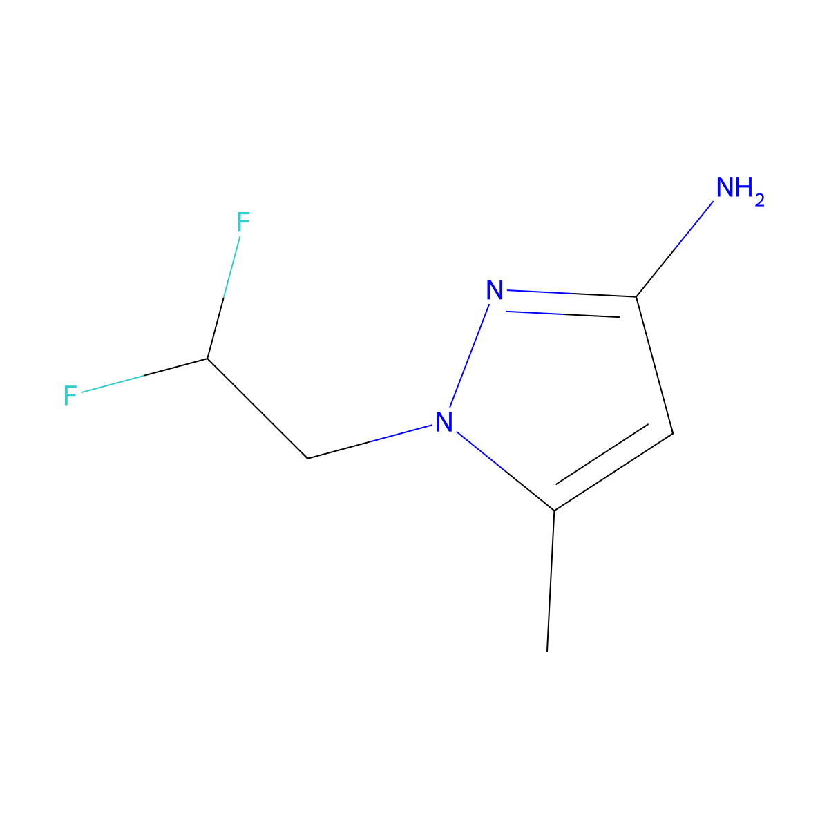 1-(2,2-difluoroethyl)-5-methyl-1H-pyrazol-3-amine molecular structure, CAS 1006486-89-0