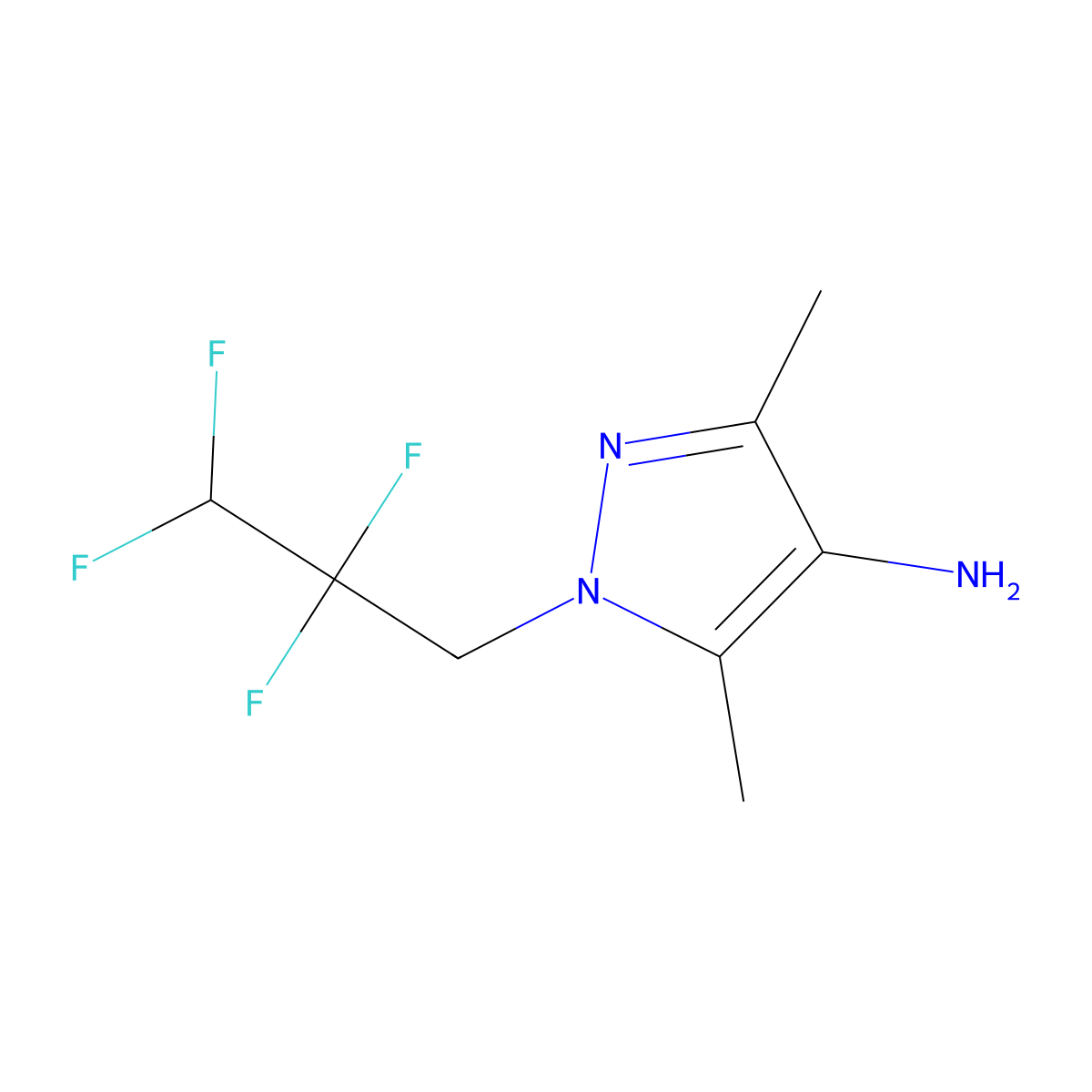 3,5-Dimethyl-1-(2,2,3,3-tetrafluoropropyl)-1H-pyrazol-4-amine molecular structure, CAS 1006486-98-1