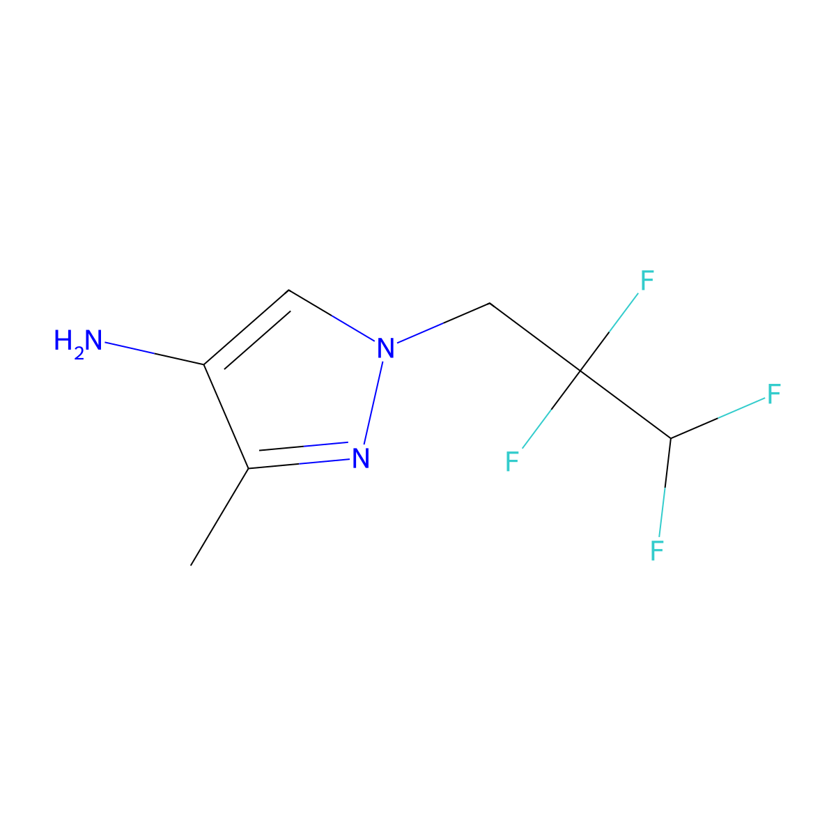 3-Methyl-1-(2,2,3,3-tetrafluoropropyl)-1H-pyrazol-4-amine molecular structure, CAS 1006487-02-0
