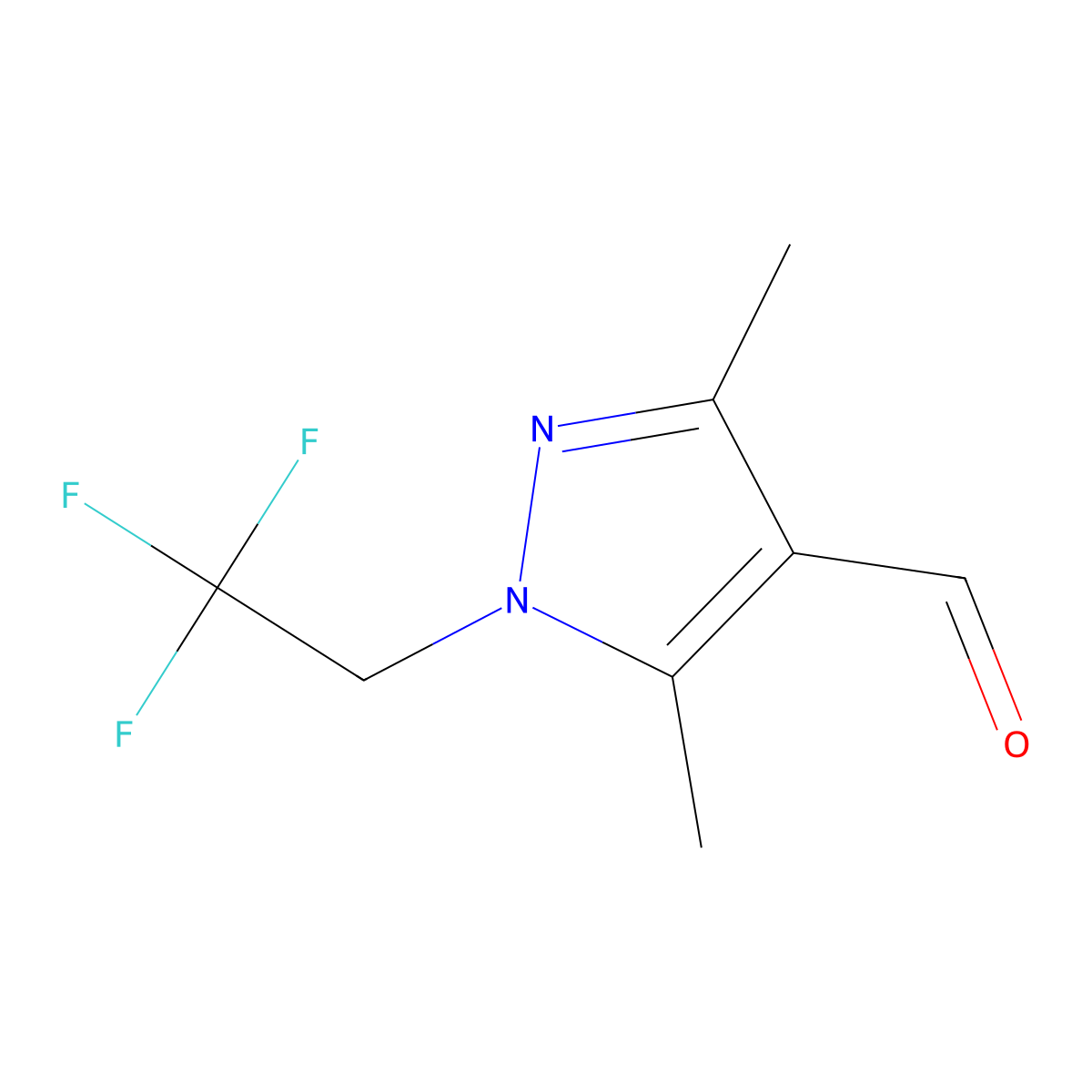3,5-Dimethyl-1-(2,2,2-trifluoroethyl)-1H-pyrazole-4-carbaldehyde molecular structure, CAS 1006487-08-6