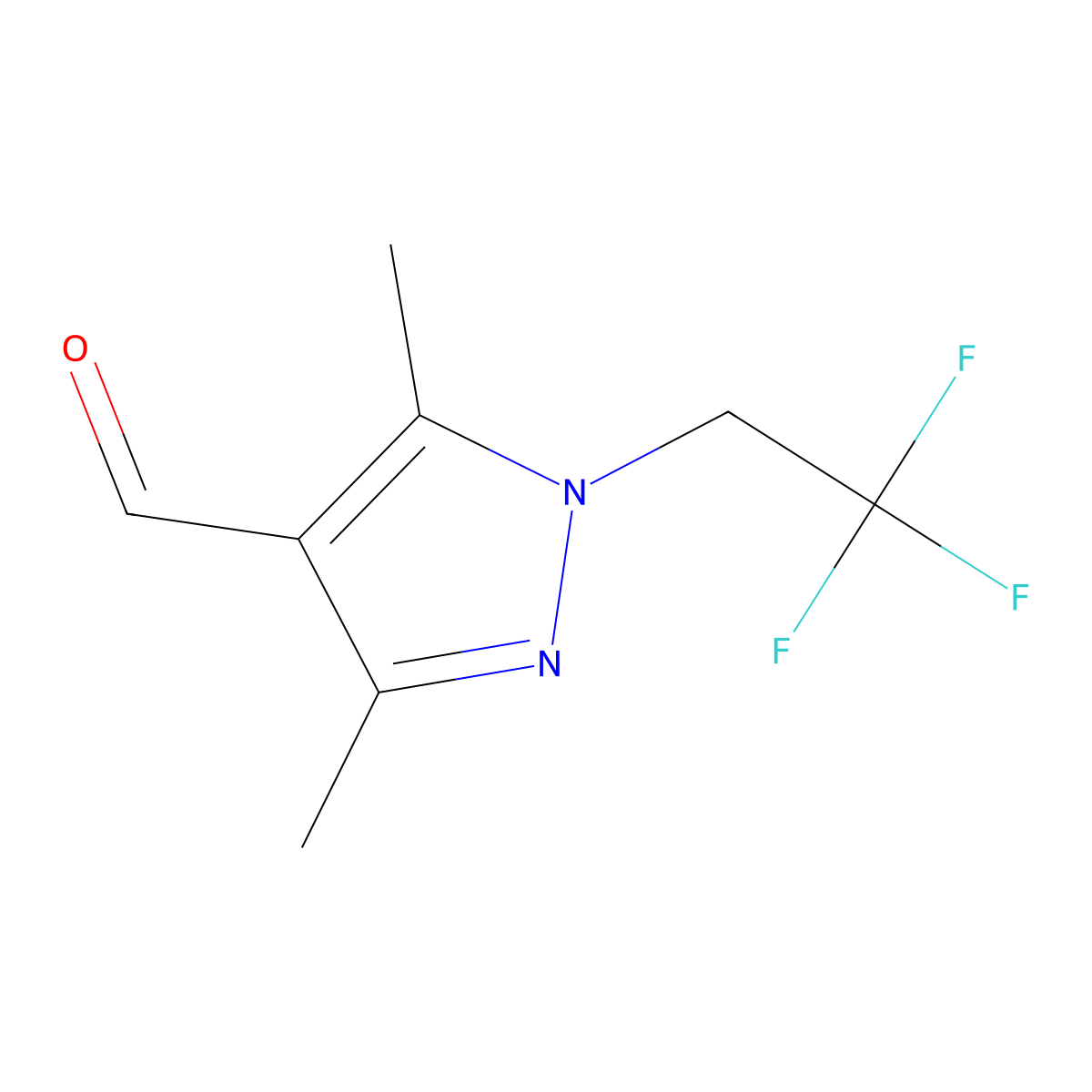 3,5-Dimethyl-1-(2,2,2-trifluoroethyl)-1H-pyrazole-4-carbaldehyde molecular structure, CAS 1006487-08-6