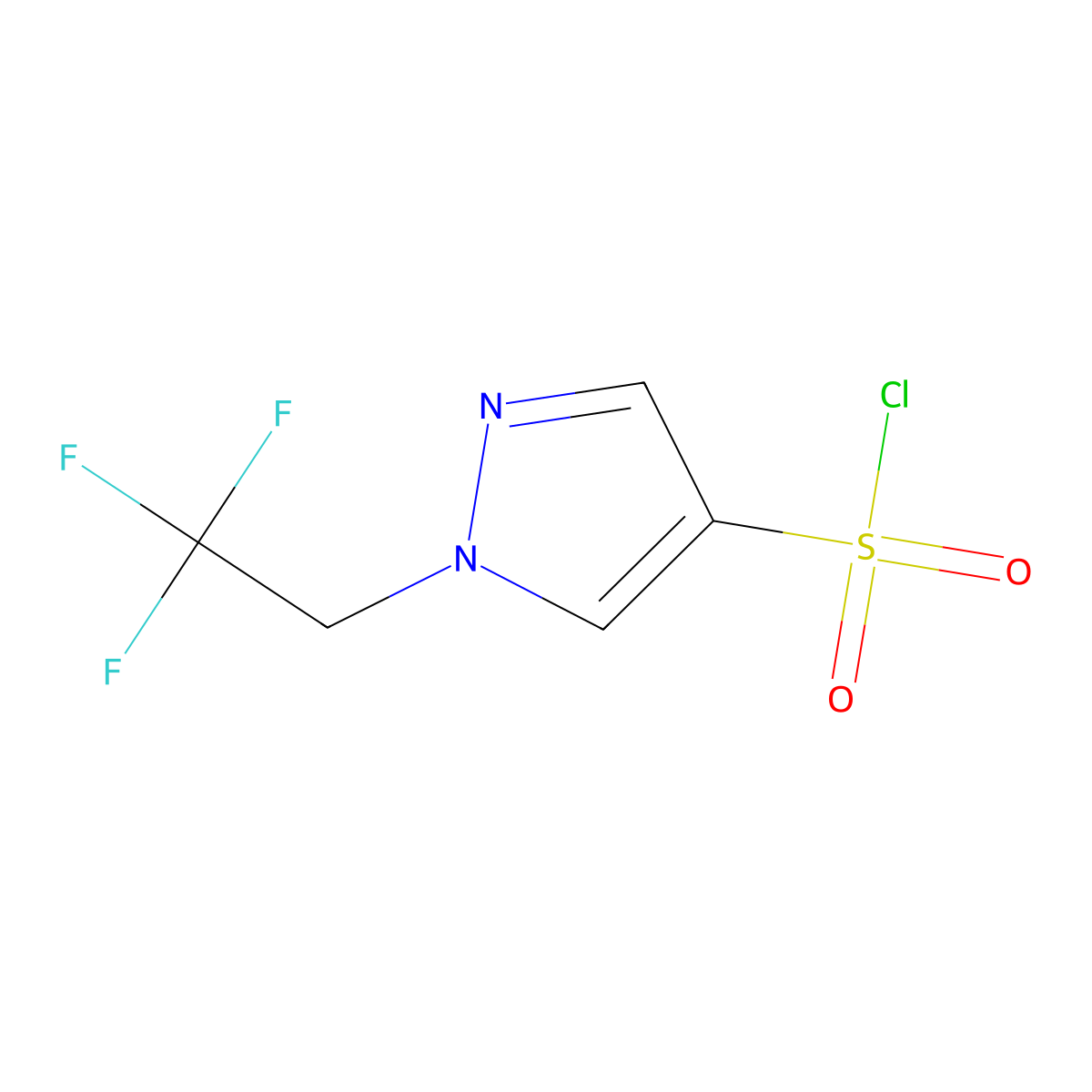 1-(2,2,2-trifluoroethyl)-1H-pyrazole-4-sulfonyl chloride molecular structure, CAS 1006487-19-9