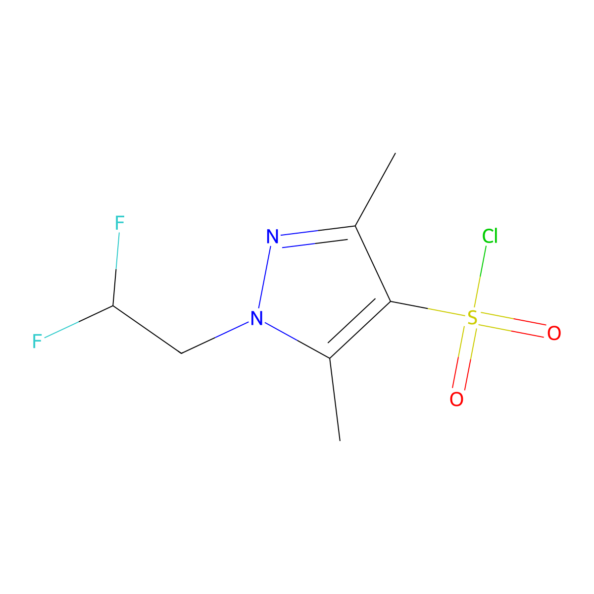 1-(2,2-difluoroethyl)-3,5-dimethyl-1H-pyrazole-4-sulfonyl chloride molecular structure, CAS 1006487-24-6