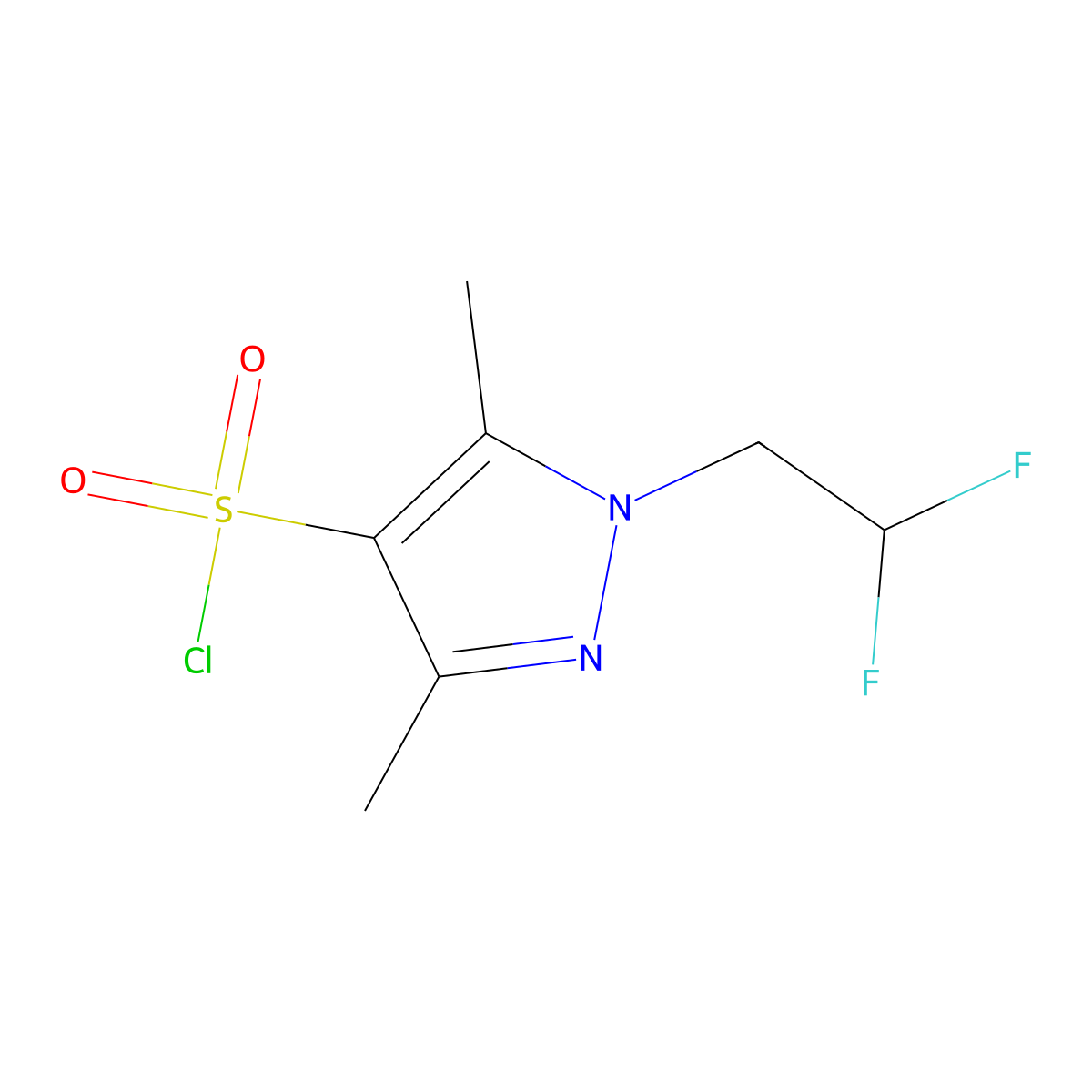 1-(2,2-difluoroethyl)-3,5-dimethyl-1H-pyrazole-4-sulfonyl chloride molecular structure, CAS 1006487-24-6