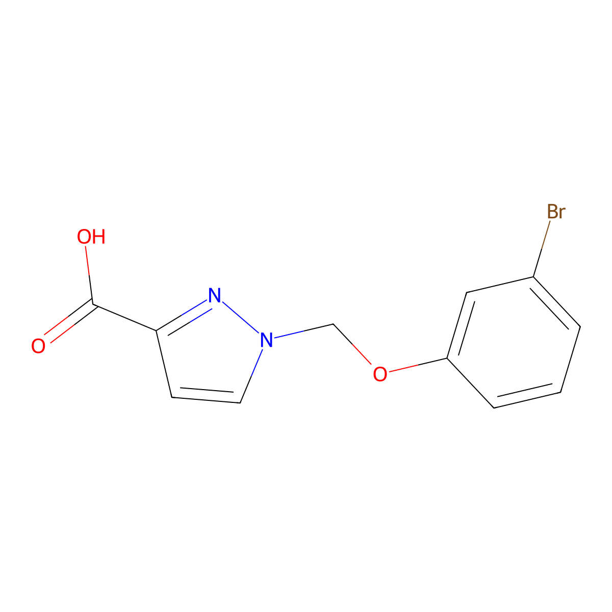 1-[(3-bromophenoxy)methyl]-1H-pyrazole-3-carboxylic acid molecular structure, CAS 1006487-34-8
